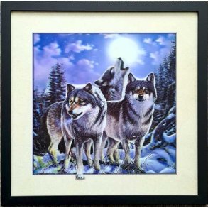 Poster med ramme i 3D, Ramme med 3 ulver