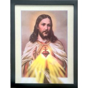 Poster med ramme i 3D, Jesus' Med Kappe