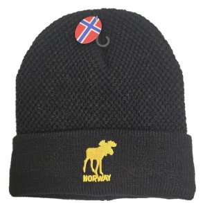 Strikkelue, Sort m/elg