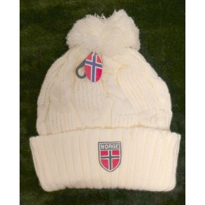 Strikkelue Voss, hvit