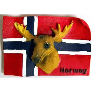Flagg magnet med elg hode