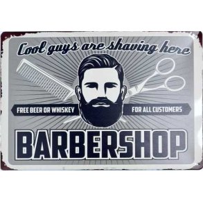 Metall skilt, Barber Shop