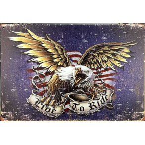 Metall skilt, Eagle Love To Ride