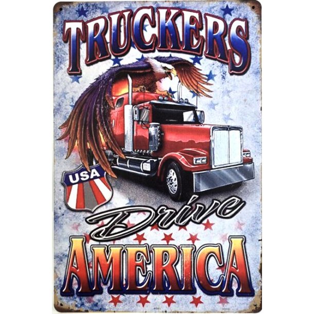 Metall skilt, American Trucker