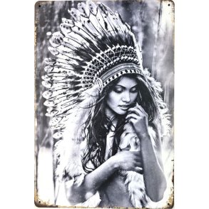 Metall skilt, Indian Girl