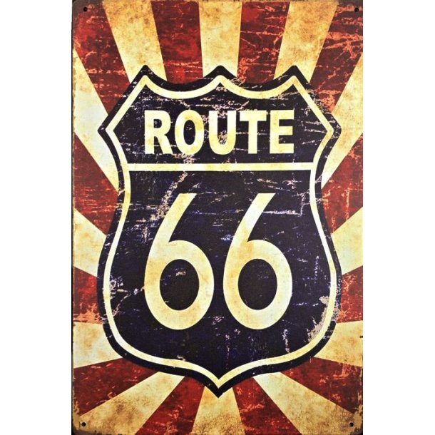 Metall skilt, Route 66 ray