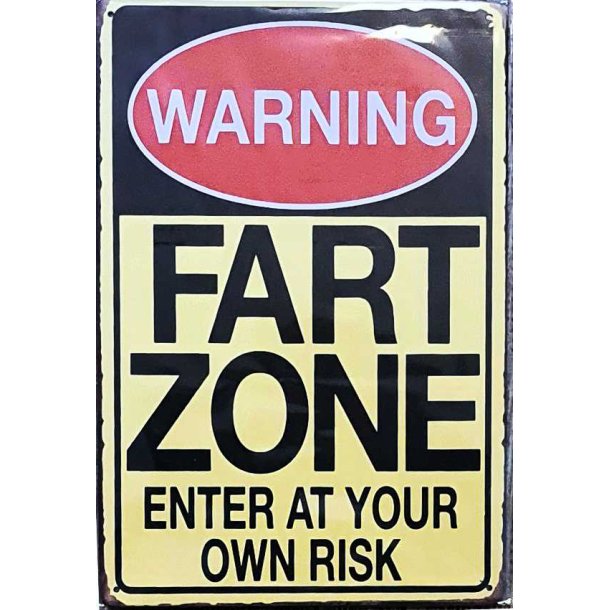 Metall skilt, Fart Zone