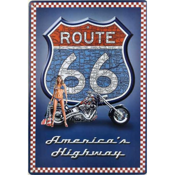 Metall skilt, American Highway