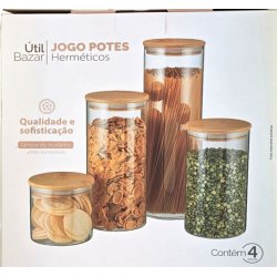 Mat oppbevaringsboks sett a' 4 stk.