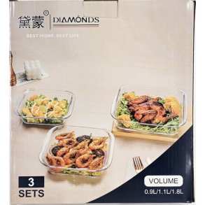 Ildfast form 3 stk. Square