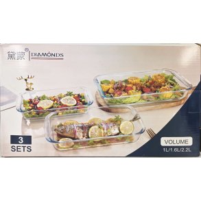 Ildfast form 3 stk. Avlang