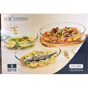 Ildfast form 3 stk. Oval 