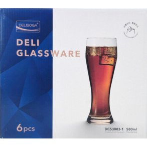 6 Glass sett Delisoga 22 cm. hy