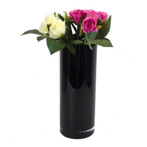 Glass vase sort 30 cm. hy