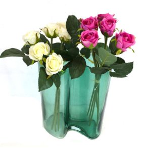Wave glass vase Grnn 25 cm. hy