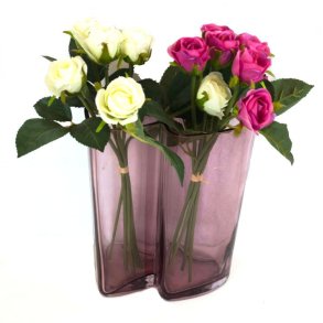 Wave glass vase Rosa 25 cm. hy