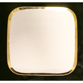 Porselen fat med gullkant Square