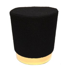 Puff wavy svart med gullkant