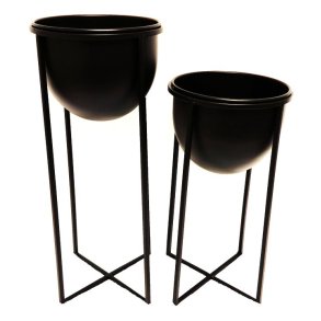 Blomsterpotte med pidestall sett a' 2 stk.