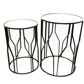 Kaffe bord sett a' 2 bord, Speil topp