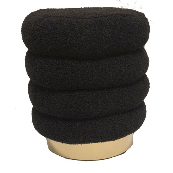 Stilig puff Wavy sort