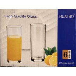 Glass sett Huai blank (6 stk.) 13,5 cm.hy