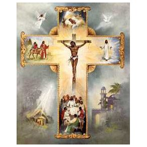 Poster med ramme i 3D, Kors